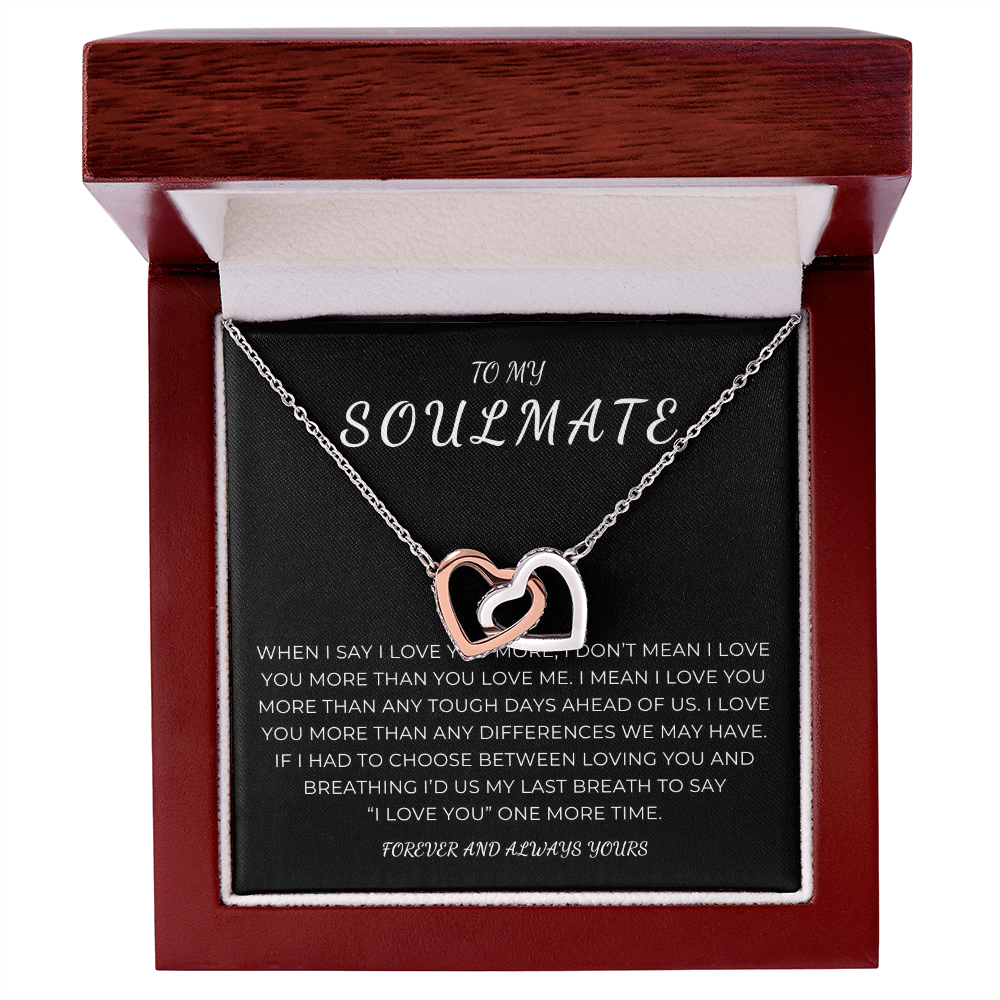 To My Soulmate Interlocking Hearts Necklace