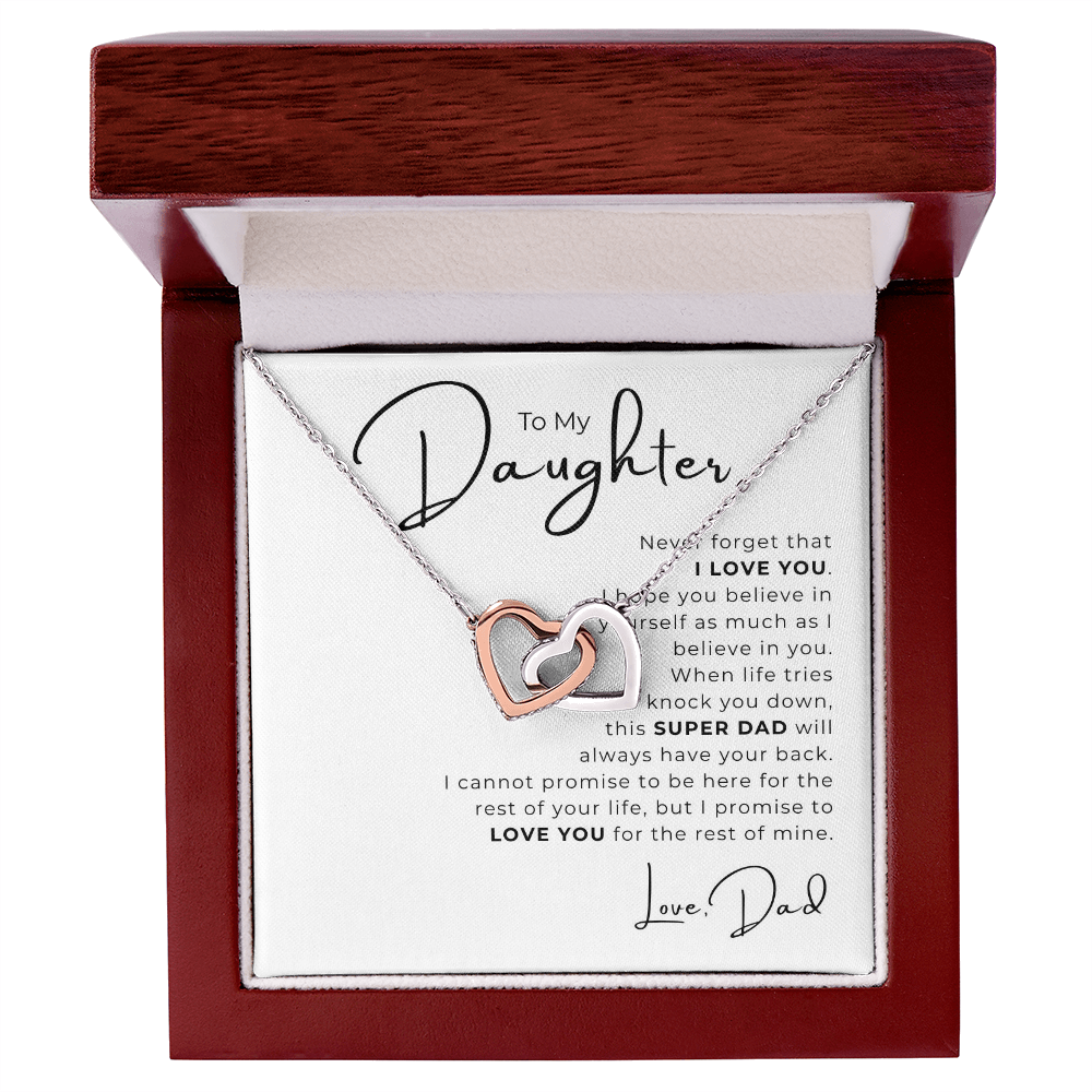To My Daughter Interlocking Hearts Necklace