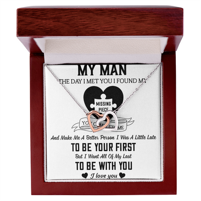 To My Man Interlocking Hearts Necklace