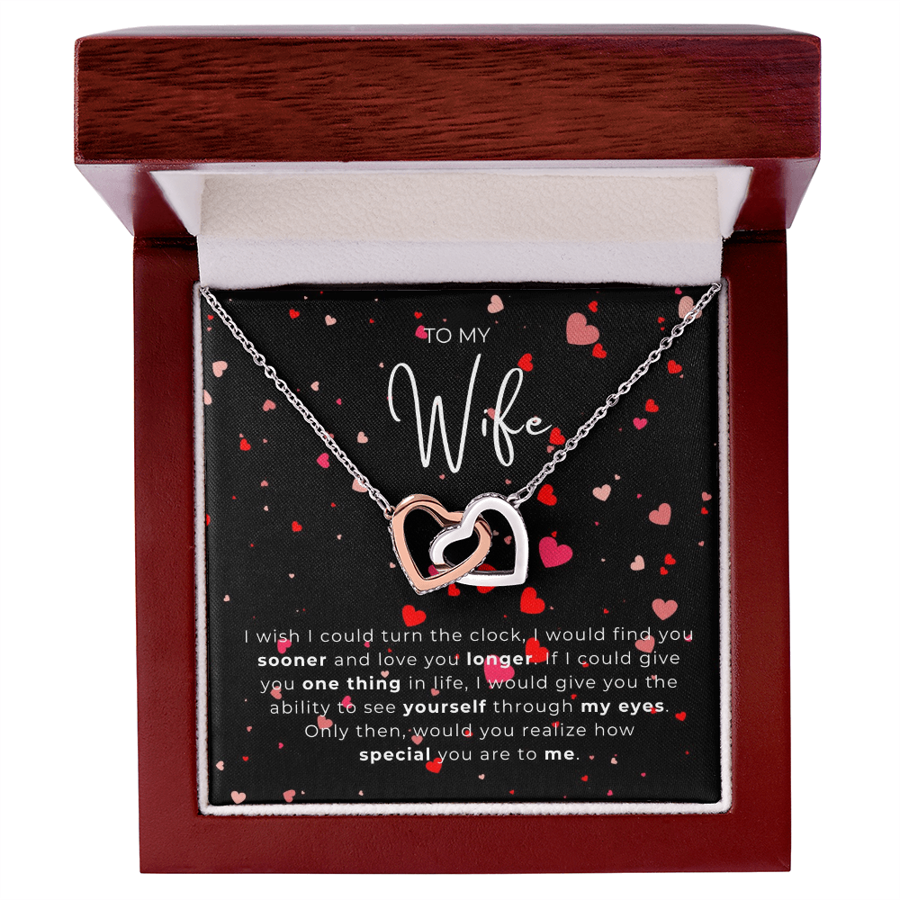 To My Wife  Interlocking Hearts Necklace