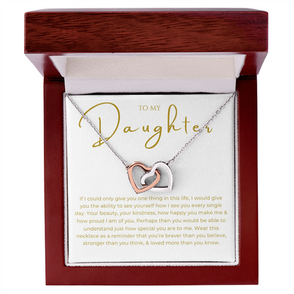 To My Daughter Interlocking Hearts Necklace