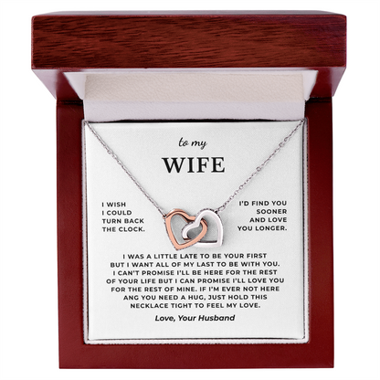 To My Wife Interlocking Hearts Necklace
