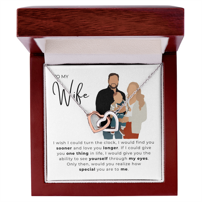 To My Wife Interlocking Hearts Necklace