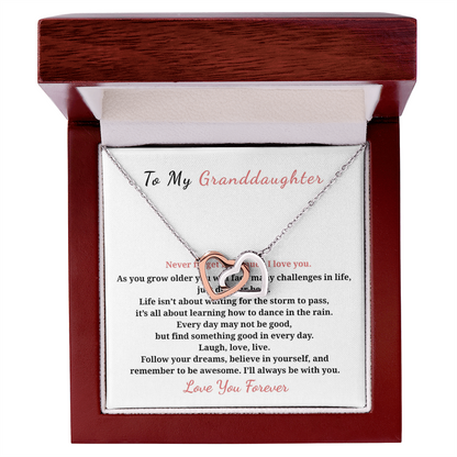 To My Granddaughter Interlocking Hearts Necklace
