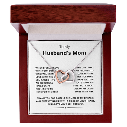 To My Husband's Mom Interlocking Hearts Necklace
