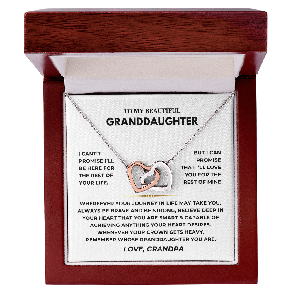 To My Beautiful Granddaughter Interlocking Hearts Necklace