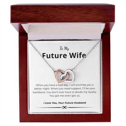 To My Future Wife Interlocking Hearts Necklace
