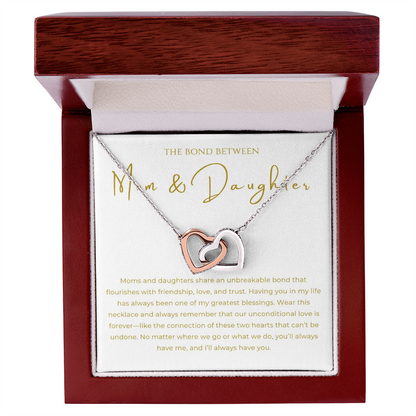 Mom & Daughter Interlocking Hearts Necklace