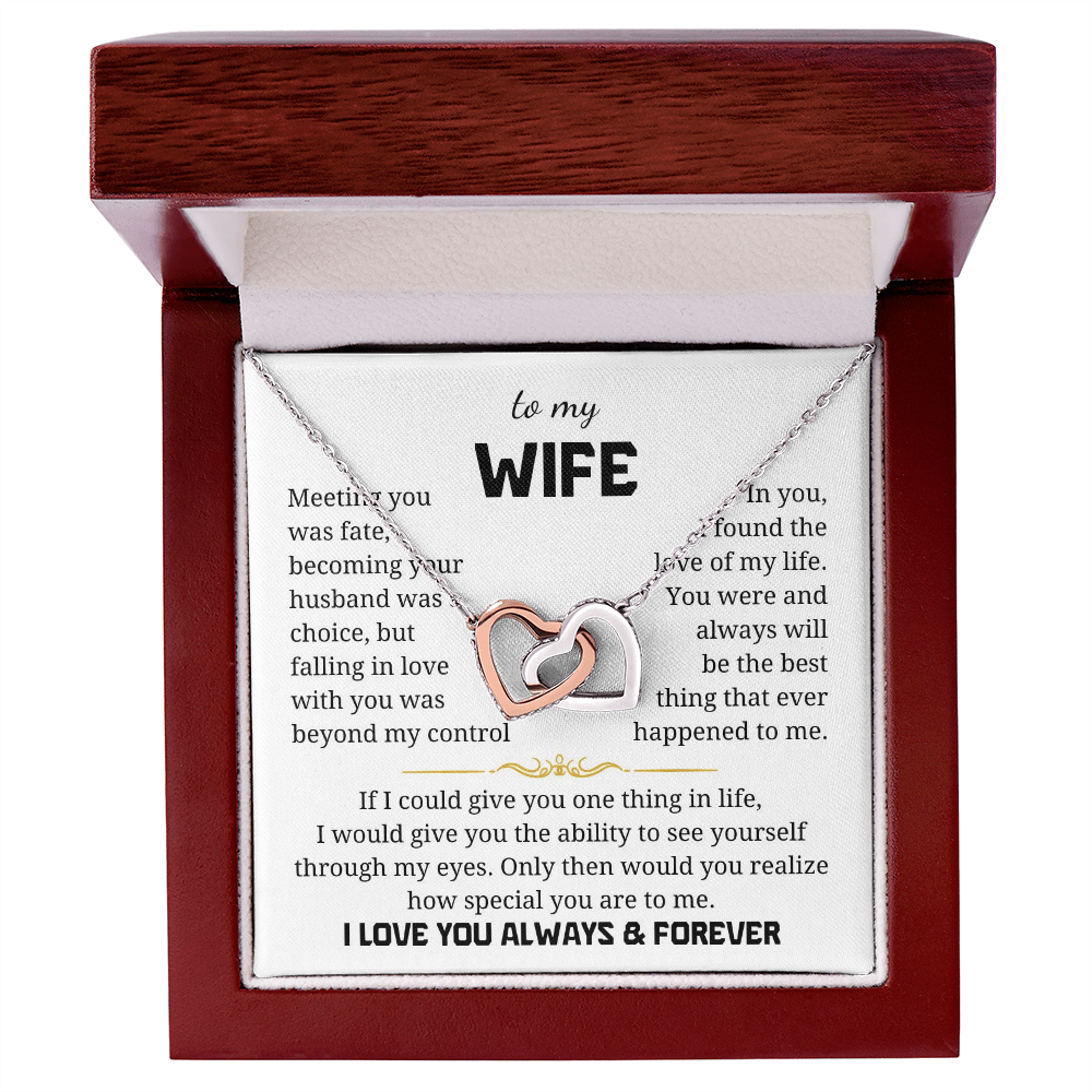 To My Wife Interlocking Hearts Necklace