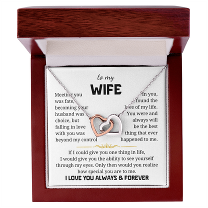 To My Wife Interlocking Hearts Necklace