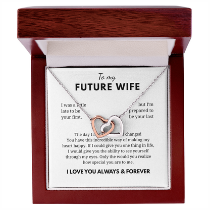 To My Future Wife Interlocking Hearts Necklace
