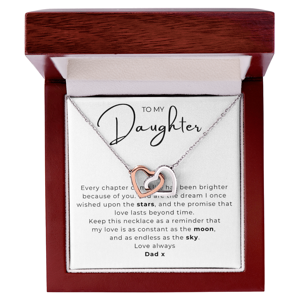 To My Daughter Interlocking Hearts Necklace