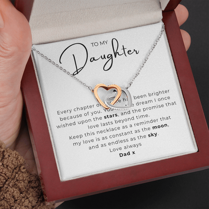 To My Daughter Interlocking Hearts Necklace