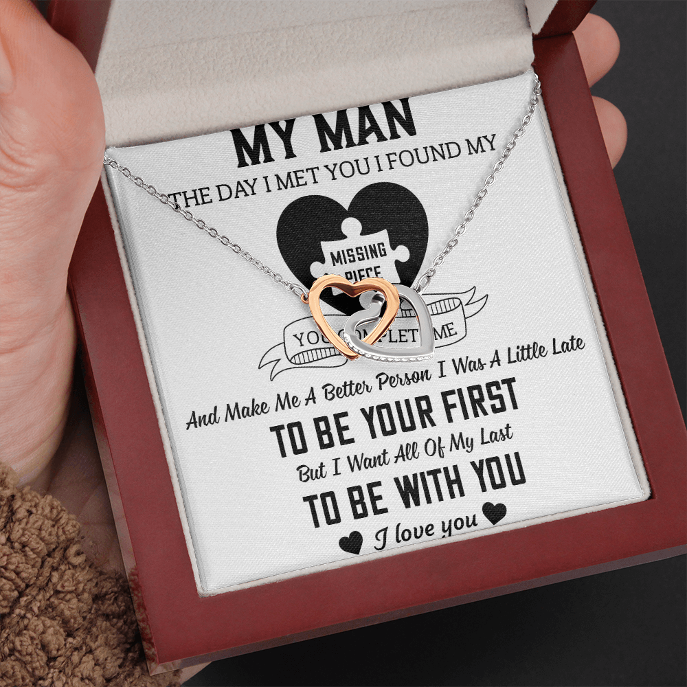 To My Man Interlocking Hearts Necklace