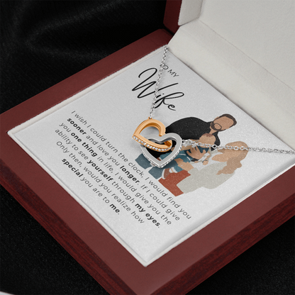 To My Wife Interlocking Hearts Necklace