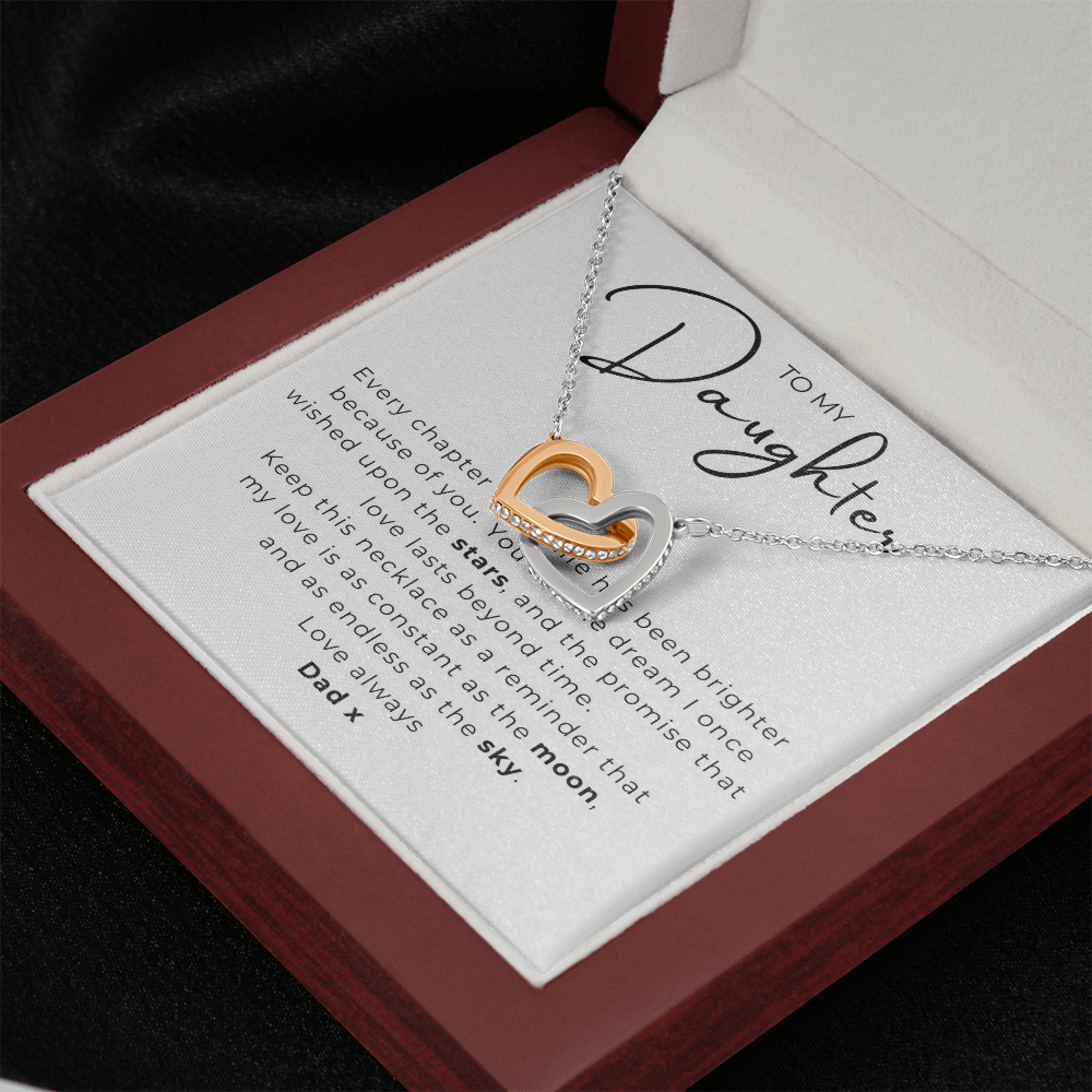 To My Daughter Interlocking Hearts Necklace