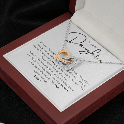 To My Daughter Interlocking Hearts Necklace