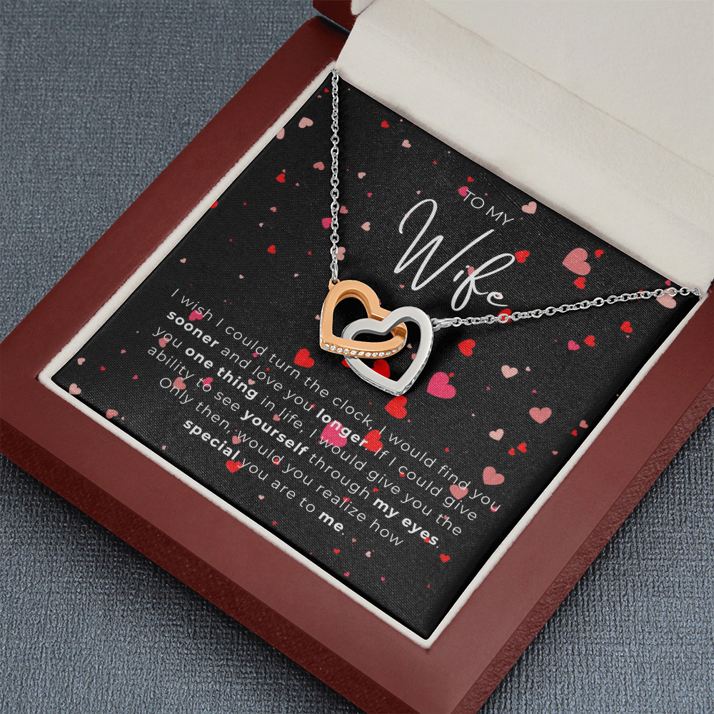 To My Wife  Interlocking Hearts Necklace