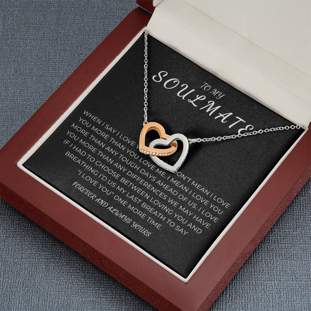 To My Soulmate Interlocking Hearts Necklace