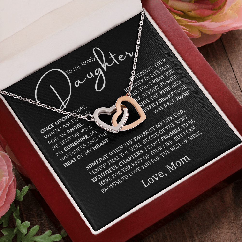To My Lovely Daughter Interlocking Hearts Necklace