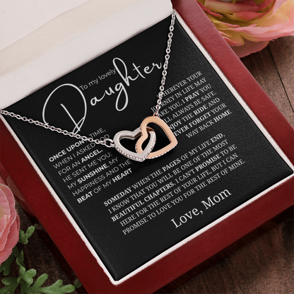 To My Lovely Daughter Interlocking Hearts Necklace