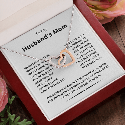 To My Husband's Mom Interlocking Hearts Necklace