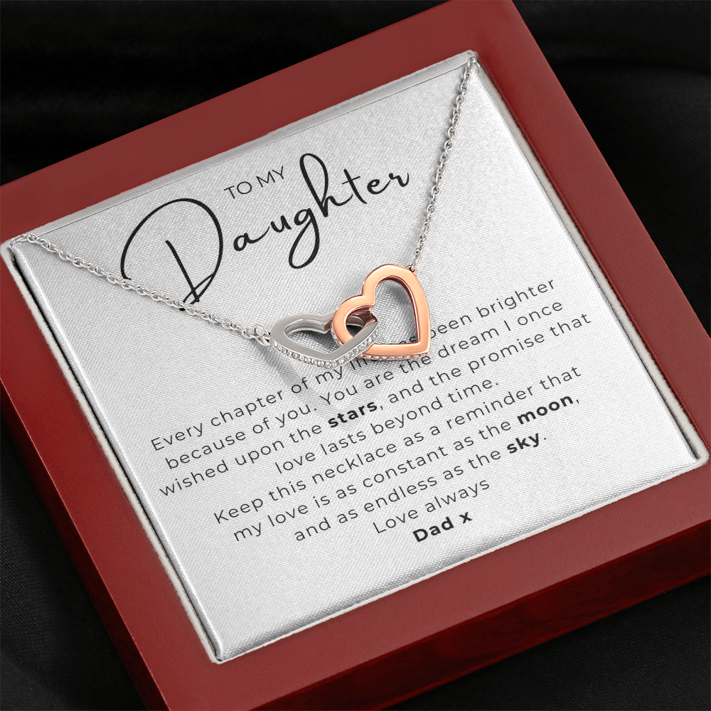 To My Daughter Interlocking Hearts Necklace