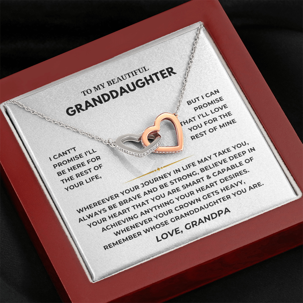 To My Beautiful Granddaughter Interlocking Hearts Necklace