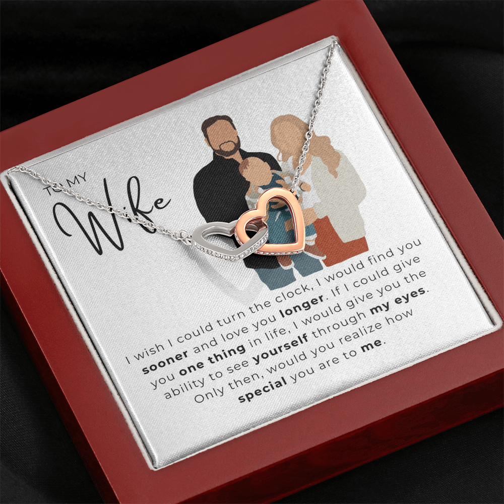 To My Wife Interlocking Hearts Necklace