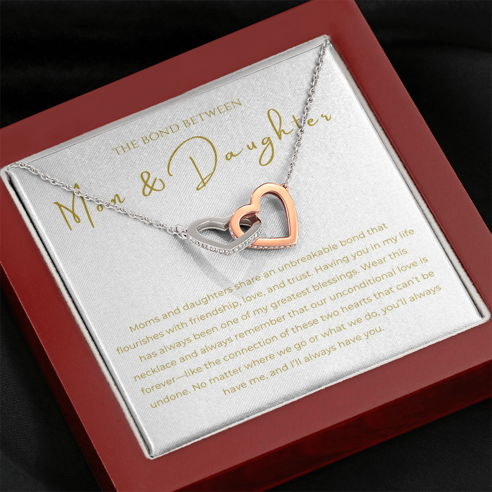Mom & Daughter Interlocking Hearts Necklace