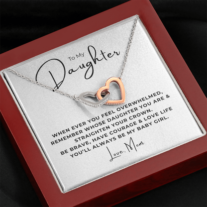 To My Daughter Interlocking Hearts Necklace