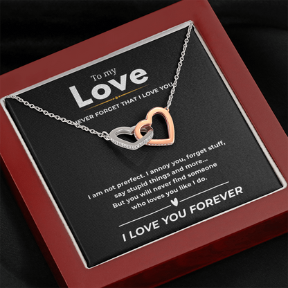 To My Love Interlocking Hearts Necklace