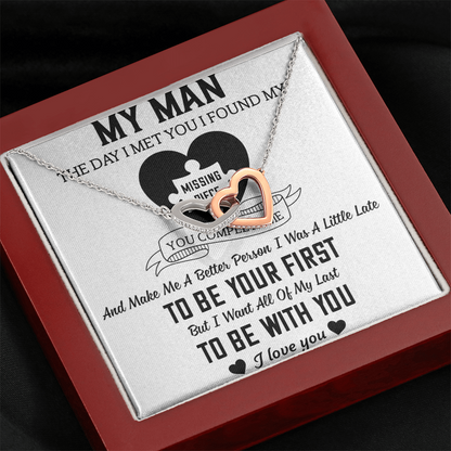 To My Man Interlocking Hearts Necklace