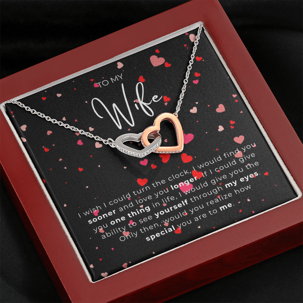To My Wife  Interlocking Hearts Necklace