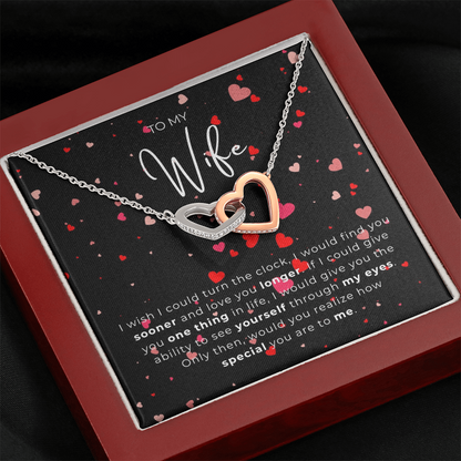 To My Wife  Interlocking Hearts Necklace