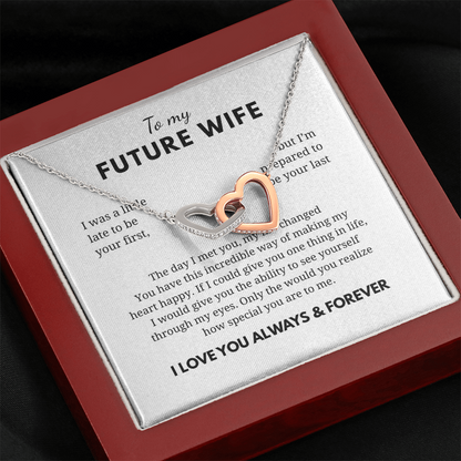 To My Future Wife Interlocking Hearts Necklace