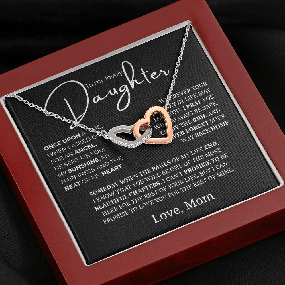 To My Lovely Daughter Interlocking Hearts Necklace