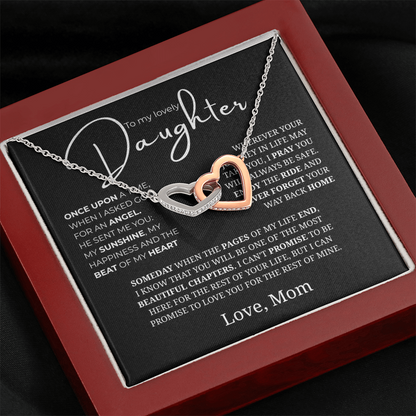 To My Lovely Daughter Interlocking Hearts Necklace