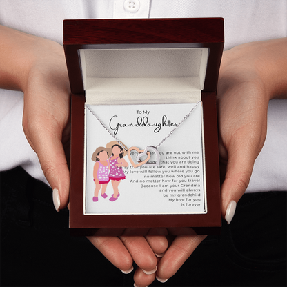 To My Granddaughter Interlocking Hearts Necklace