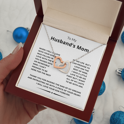 To My Husband's Mom Interlocking Hearts Necklace