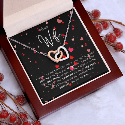 To My Wife  Interlocking Hearts Necklace