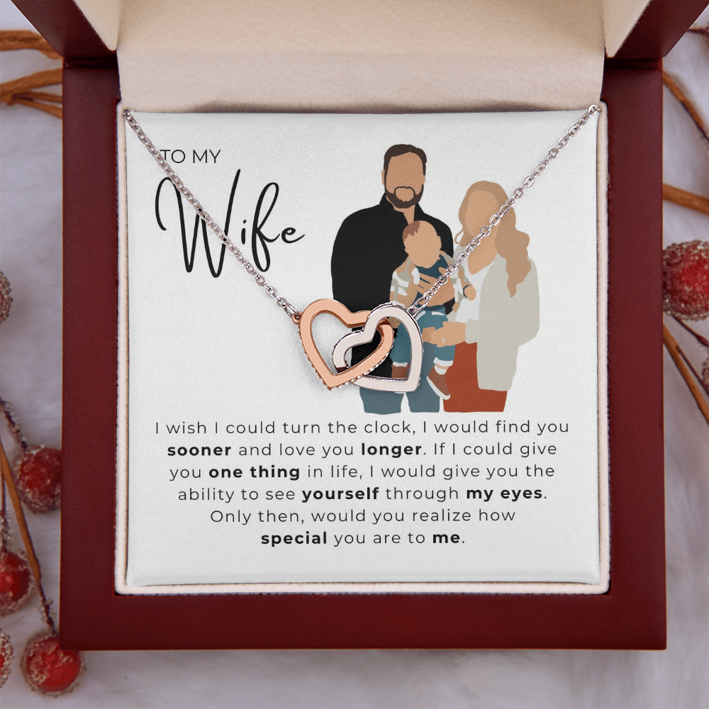 To My Wife Interlocking Hearts Necklace