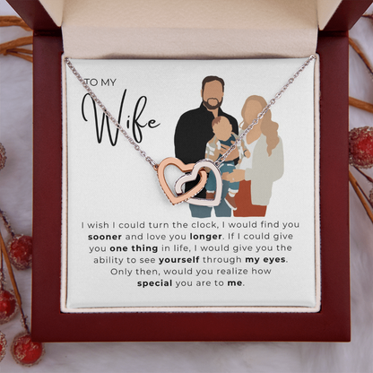 To My Wife Interlocking Hearts Necklace