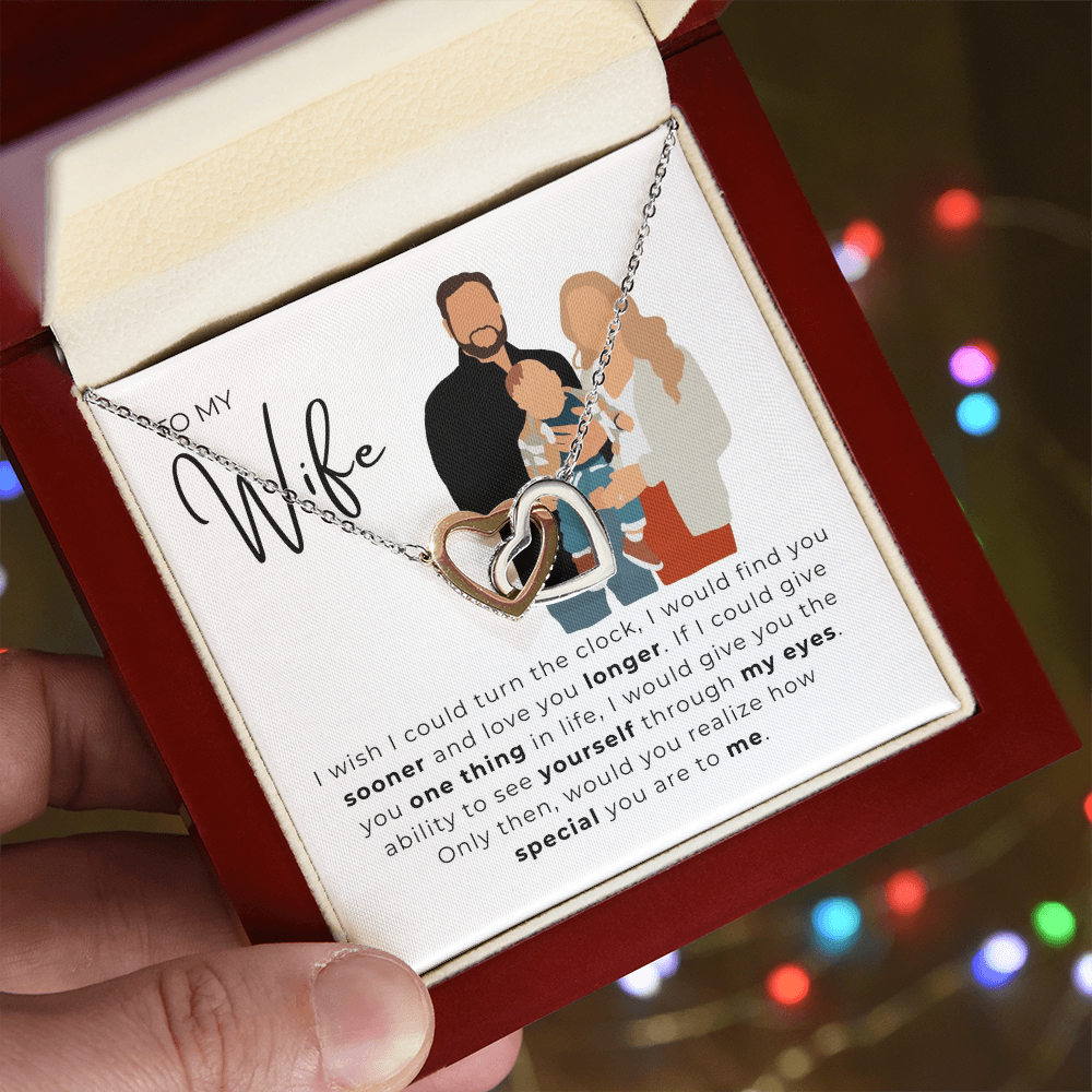 To My Wife Interlocking Hearts Necklace