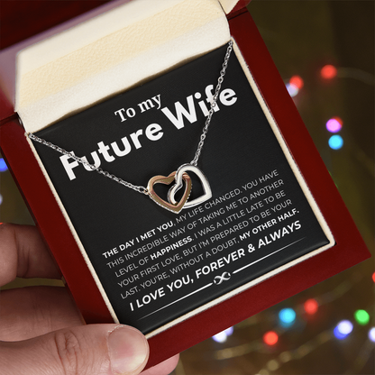 To My Future Wife Interlocking Hearts Necklace