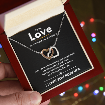 To My Love Interlocking Hearts Necklace