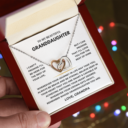 To My Beautiful Granddaughter Interlocking Hearts Necklace