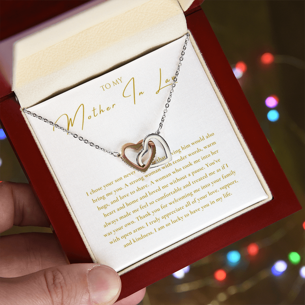 To My Mother In Law Interlocking Hearts Necklace