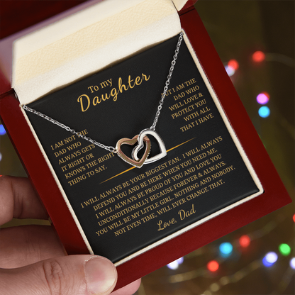 To My Daughter Interlocking Hearts Necklace