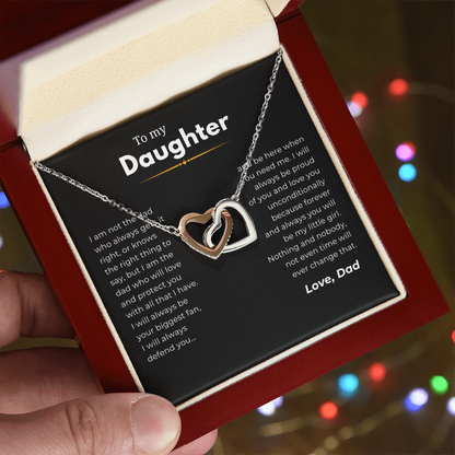 To My Daughter Interlocking Hearts Necklace